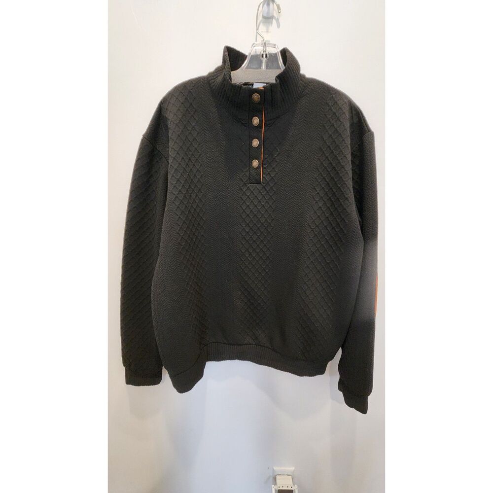 Criss & Crown Men's Quilted Mock Neck Button Pullover Sweater - size XL